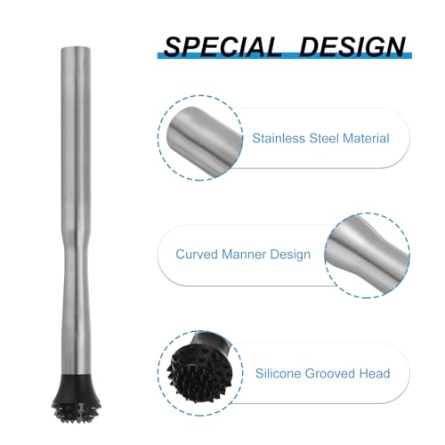uxcell 12 Inch Stainless Steel Muddler for Cocktail Bar Drink Muddler Bar Tool for Mixing Fruit Drinks Cocktails by uxcell - Image 3