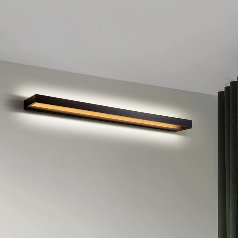 lunga LED soggiorno Applique da parete interni, moderna lampada da parete dimmerabile luci lunghe a specchio in alluminio per bagno camera da letto soggiorno scale illuminazione a parete (oro,120cm)
