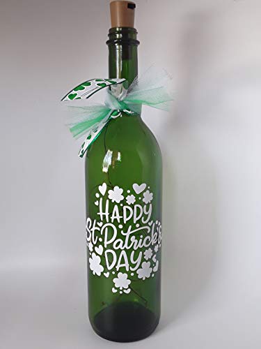 Festive Shamrock Wine Bottle Decor - Irish Party Glass Accent for Celebrations - Image 6