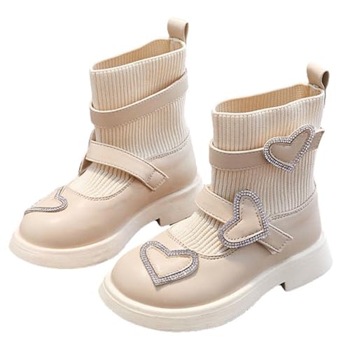 IWIHMIV Girls Ankle Booties Girls' Boots Girls Fall Boots Girls Ankle Boots Girls Socks Boots Short Boots Knitted Bootie Shoes3