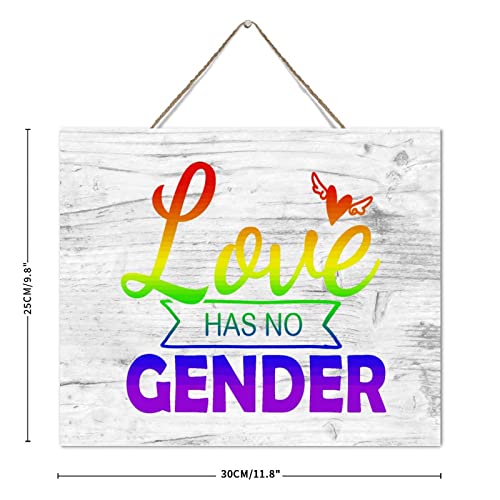 Plaque bois Love Has No Gender rétro : décoration murale de table - 3