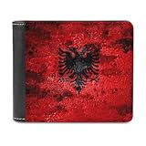 albanian flags history La trama del portafoglio in pelle PU è fine e liscia con un tocco molto morbido e confortevole.
