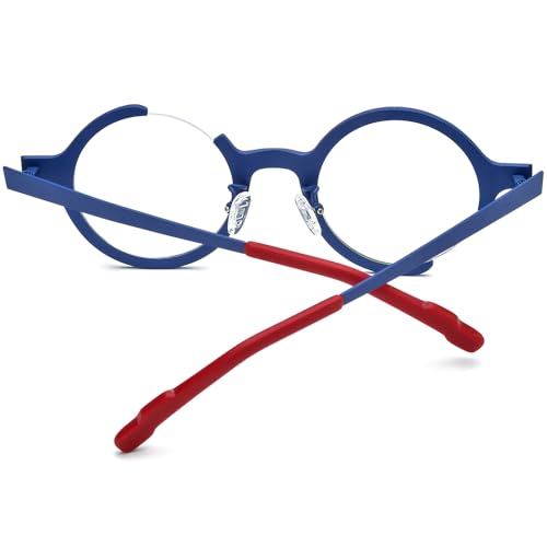 Image of FONEX Colorful Pure Titanium Glasses Frame Women Retro Round Eyeglasses