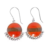 Gewicht: 9 g Ohrringe FSJ-2860 Dichroitisches Glas-Edelstein, 925 Sterlingsilber, handgefertigt, baumelnd