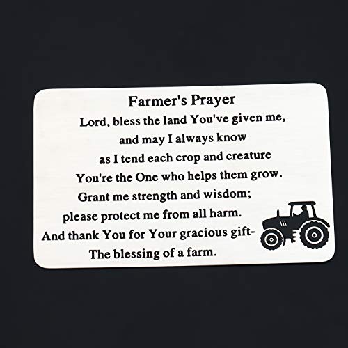 Gzrlyf Farmer's Prayer Wallet Card Farmer Gifts Christian Wallet Cards Religious Gifts the Blessing of a Farm (Wallet Card Silver)2