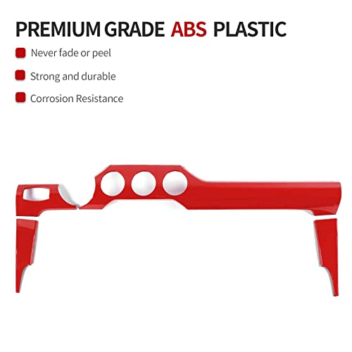 CheroCar for Mustang Center Console Dashboard Panel Trim Cover Kit Meter Frame Interior Decoration Accessories for Ford Mustang 2015-2025 (Red) by CheroCar - Used condition - Image 5