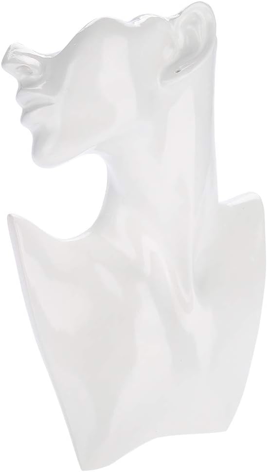 Necklace Earring Holder Mannequin Head Bust Stand Model Shop Jewelry Display Rack (Color : White)