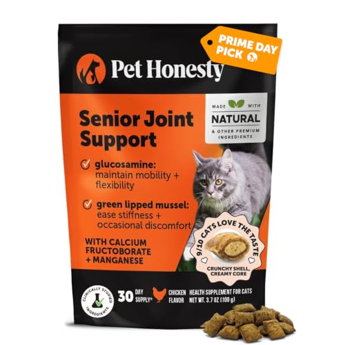 Senior Cat Joint Supplement Crunchy Creamy Hip + Joint for Cats - Ease Mobility Stiffness with...