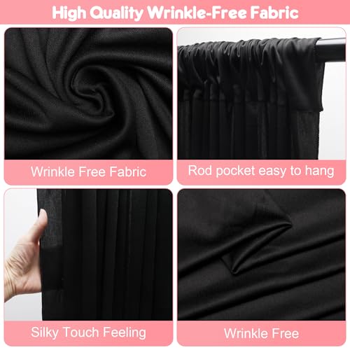 Cortinas fondo negro Asee'm 10x10FT con 2 paneles miniatura 3