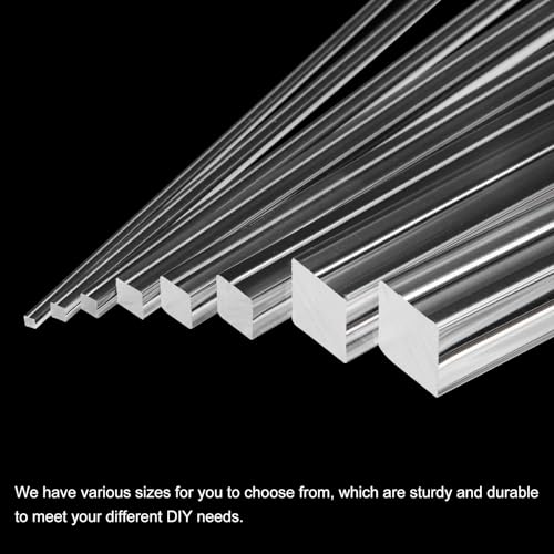 Image of MECCANIXITY 10pcs Acrylic Square Rods 1 /8 inch x 12 inch Clear Acrylic Dowel Rods Sticks Acrylic Plastic Sticks Strip for DIY Crafts Lighting Gardening Decorations - 3mm x 300mm