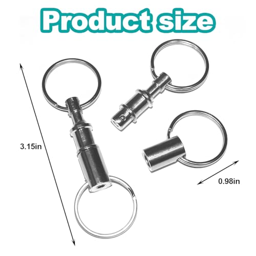 Image of Osilly 4PCS Quick Release Car Keychain, Detachable Auto Pull Apart Key Ring, Dual Split Separate Key Holder, Universal Fit