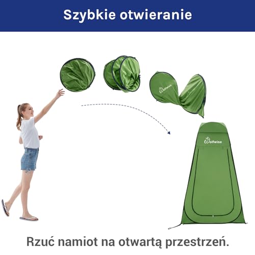 WolfWise Pop Up Prywatny namiot prysznicowy Przenośna zewnętrzna osłona przeciwsłoneczna Toaleta kempingowa Zmiana garderoby, zielona