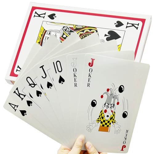 QkonkgnS Giant Playing Cards 6.7x9.4 in, 6X Oversized Deck