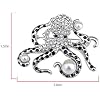 Alilang Silver Tone Faux Pearl Clear Crystal Colored Rhinestones Octopus Brooch Pin