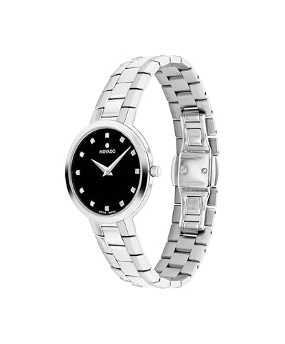 Movado Faceto Women's Swiss Quartz Watch - Stainless Steel, Link Bracelet - Water Resistance 3ATM/30 Meters - Classic Luxury Timepiece - Gift for Her -28mm2