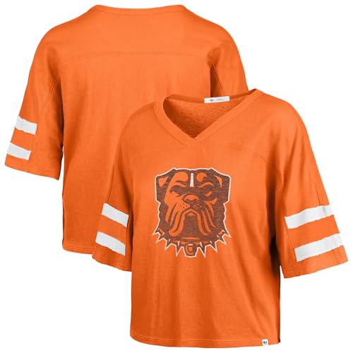 T-shirt court col en V NFL femme coupe ajustée et confortable