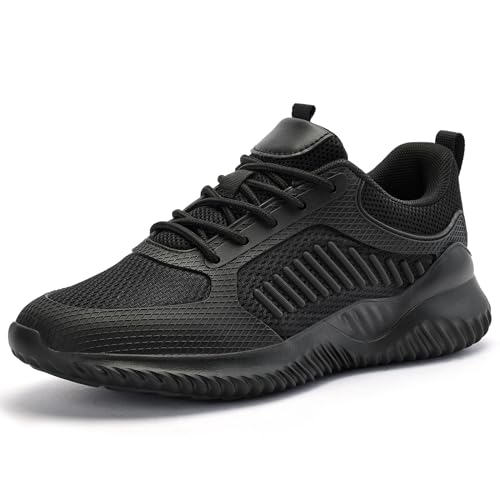 SPIORTX Sneakers for Women Tennis Walking PonPom Shoes Non Slip Lightweight Fashionable Breathable Shoes Work Shopping Travel Allblack