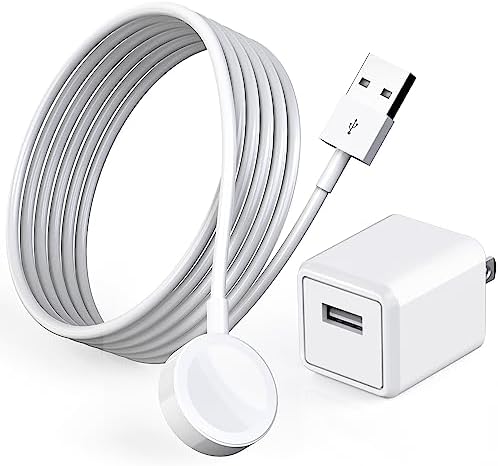 Long Watch Apple Charger, 6.6FT USB iWatch Charger[MFi Certified] Portable Wireless Apple Fast Charging Lightning Cable iPhone Charger Adapter Compatible with Apple Watch Series 8/7/6/5/4/3/2/SE/Ultra