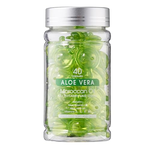 Sérum De Acondicionamiento Suavizante En Cápsulas - 40 Cápsulas Para El Cuidado Del Cabello - Repara Cabello Seco Y Encrespado - Cabello Más Suave, Sedoso Y Brillante (Aceite De Aloe Vera)