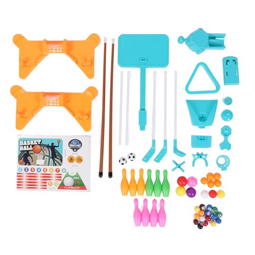 Conjunto de Mesa de Jogo Combinado 6 Em 1, Jogo de Boliche de Futebol, Basquete, Bilhar, Hóquei para