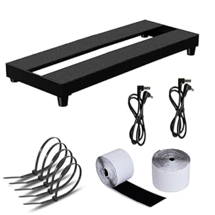 ✔️DURABLE AND LIGHTWEIGHT: Only 0.8 lb, with dimensions of 14"L x 5.3"W x 1.6"H. There are four rubber feet attached to each corner of the pedalboard, providing extra grip and reinforcement, and preventing it from slipping when contact is made with t...