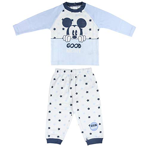 Artesania Cerda Pijama Largo Mickey Pelele para dormir, Azul (Azul C37), 12m para Bebés