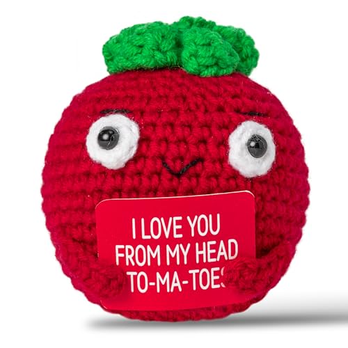 Cosmeria Handmade positive tomato crochet doll, cute dolls for emotional support, desk decoration, fun gifts for friends and family Cosmeria Handmade positive tomato crochet doll, cute dolls for emotional support, desk decoration, fun gifts for friends and family
