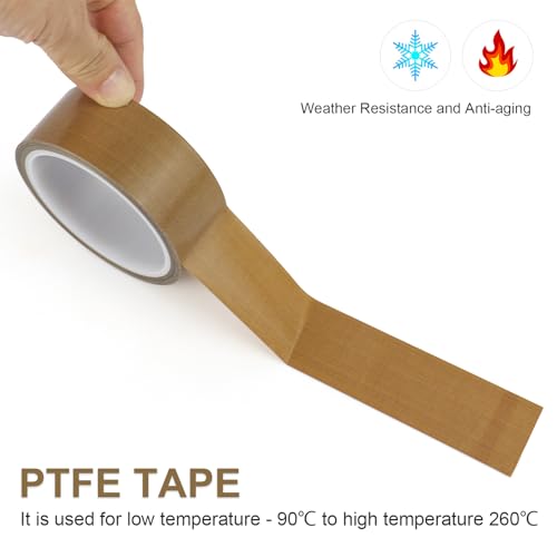 Image of BOMEI PACK PTFE Glass Cloth Tape 1.44 inchx 33 ft High Temperature PTFE Tape Abrasion Resistant Surface Protection for Vacuum Sealer Machine, Hand Impulse Sealers Insulation Coated