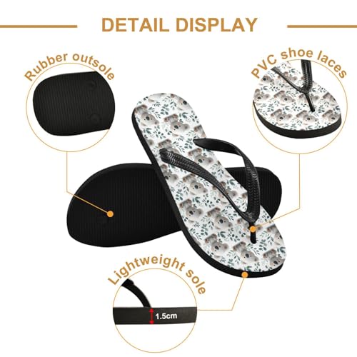 Flip Flop Sandals Cute Koala Print for Women Men Beach Outdoor XS3