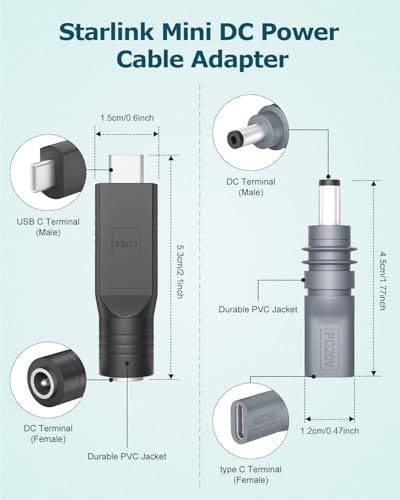 Adaptador de cable de alimentación DC Starlink Mini, pack 2 miniatura 3