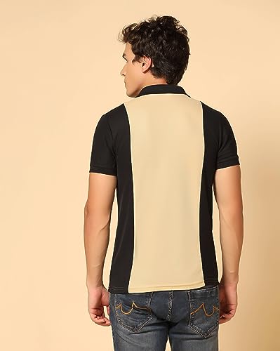 Image of INKKR Men's Solid Regular Fit T-Shirt (A10-POLO-FACTORY-BEIGE-S A10-02