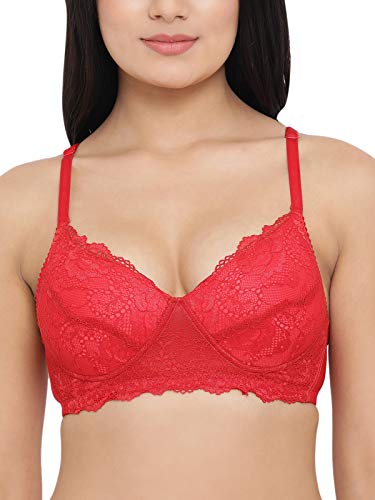Image of Clovia Women's Net Lightly Padded Wire Free Full Cup Coverage Bra