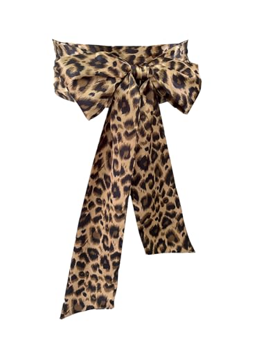 AIMECHA Women Sash Belt Leopard Print Sash Waist Belt for Wedding Bridal Special Dresses (Leopard Brown)