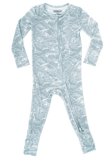 Image of Shwally Organic Baby Bamboo Rompers with 17 Signature Prints - Infant Zipper Jumpsuits