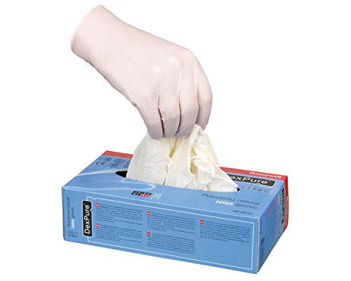 Honeywell 4580021-XL DexPure 800-21 Natural Latex Powdered Blue Gloves certified for food contact, Size XL (Pack of 100 gloves / 50 pairs)