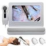 ZenSeFarin Hautdiagnose Haaranalysegerät,Professionelles Hautanalysegerät,11-Zoll-HD-LCD-Bildschirm 50X/200X Professionelles Hautanalysegerät Digitaler Haarfollikel-Kopfhautdetektor Silver