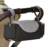 HAGOT Organisateur de Poussette, Organisateur Avec Porte-gobelet, Sac de Rangement pour Poussette avec pochette détachable Pochette, pour Couches, Ranger Biberons, Mouchoirs, Jouets