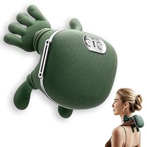 Beheiztes Nacken- und Schultermassagegerät, elektrisches Tiefengewebe, 4D-Knetmassage, echtes Handmassagegerät, 2000 mAh, USB-wiederaufladbares Massagegerät um den Hals, Taille, geeignet für Zuhause