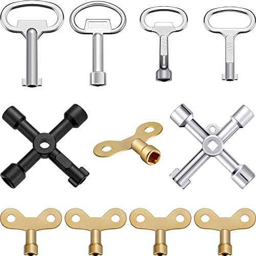 Multifunktionale Utility Key Kit Klempner Tool Key 4 Möglichkeiten Utility Key Dreieck Cabinet Spanner Schlüssel Steckschlüssel für Heizkörper Gas Stromzähler Boxen Wasserhahn und Schloss