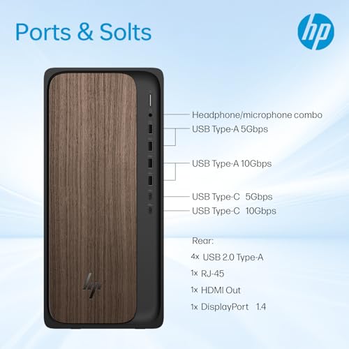 Image of HP OmniDesk M03 Business Desktop PC, Intel Core Ultra 7 265, 32GB DDR5 RAM, 1TB SSD, 4-Monitor Support 4K, Wired KB & Mouse, Wi-Fi 6, Win11 Pro, Black, 64GB Flash Drive Bundle