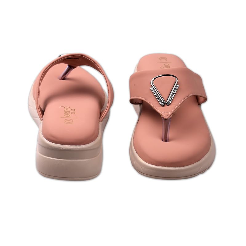 Image of ORTHO CLUB Women's Orthopedic Comfort Sandals - Soft Cushion Footbed, Anti-Slip Sole, Stylish Toe-Ring Design - Lightweight Sandals for Women & Girls