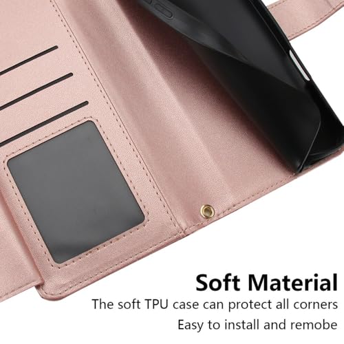 Étui iPhone 14 Pro Max en cuir marron d'exception avec rabat et portefeuille zippé - 6