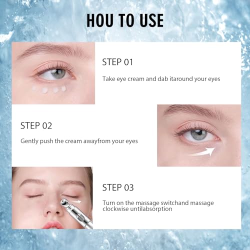 Anti Wrinkle Eye Cream,Eye Cream for Dark Circles and Puffy Eyes,Microcurrent Eye Vibrating Cream With Curved Design, High-Frequency Vibration Eye Cream For Lightening Fine Lines 20g - Image 8