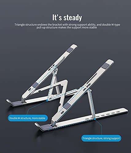 POTIKA Liga De Alumínio Dobrável Portátil Suporte Para Notebook 7 Alturas Ajustáveis, Suporte De Not