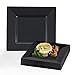 Kaya Collection - Black Plastic Square 9.5" Dinner Plates - Disposable or Reusable - 2 Pack (20 Plates)