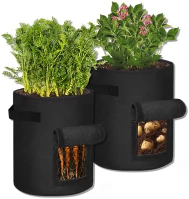 SunStream Pflanzsäcke 10er Set 27 Liter - Vliesstoff Töpfe Für Tomaten & Gemüse