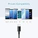 Short USB Type C Cable Nylon Braided USB C to USB A Charger 2.0 Charging Syncing Cords Compatible with Samsung Galaxy S9 S10 Note 20,Nexus 6P,Google Pixel,LG G7,Moto (Black-11inch)
