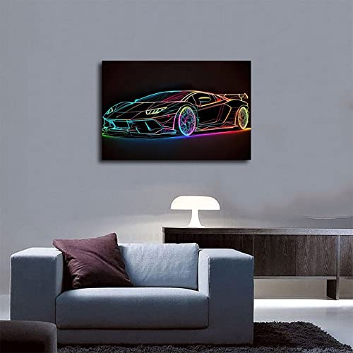 Supercar Poster Walls Canvas Racing Car Vintage Posters Wall Art For Boys Room Banner For Mancave Garage Bedroom Unframe-Style 12X18Inch(30X45Cm) #TOP4