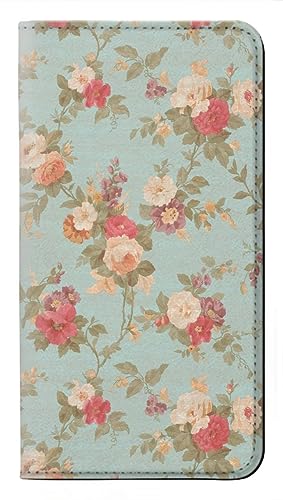 Étui iPhone 15 Vintage Rose en cuir haut de gamme avec clapet