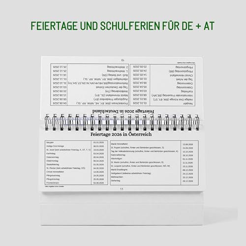 Tischkalender Jan 2026 – Dez 2027 (29x11cm) groß quer, Wochenkalender zum Aufstellen, Schreibtisch-Kalender Wochen-Planer Stehkalender (Kirschblüten 2026-2027, Panorama Querformat (29x11cm))